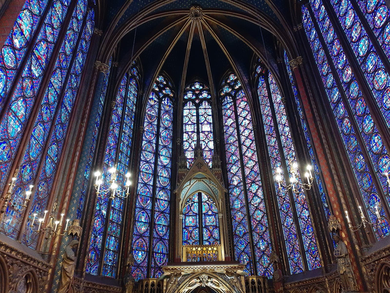 Upper chapel windows of the Sainte-Chapelle